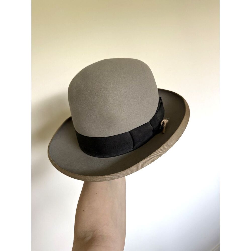 STETSON royal de luxe stetson hat Vintage 1950's Fur felt Homburg western hat